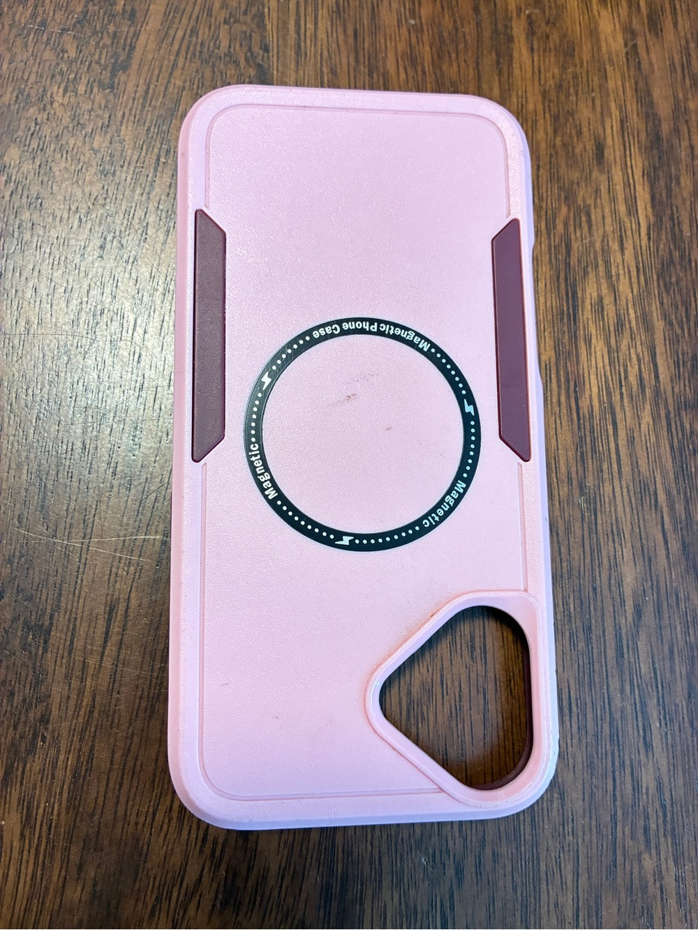 16 plus iPhone case/cover. Rigid plastic pink.